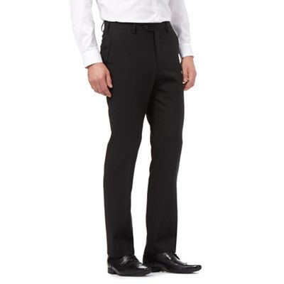 Jeff Banks Big and tall black wool blend tailored trousers